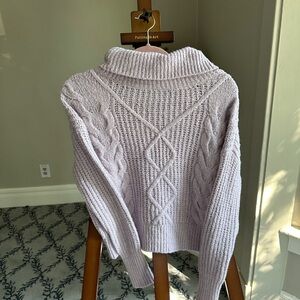 Purple Cable Knit Sweater